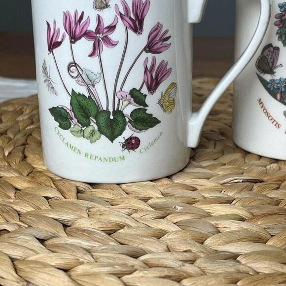 Vintage Portmeirion Botanic Garden Cyclamen Repandum Coffee Cup Purple Flowers - Picture 10 of 10